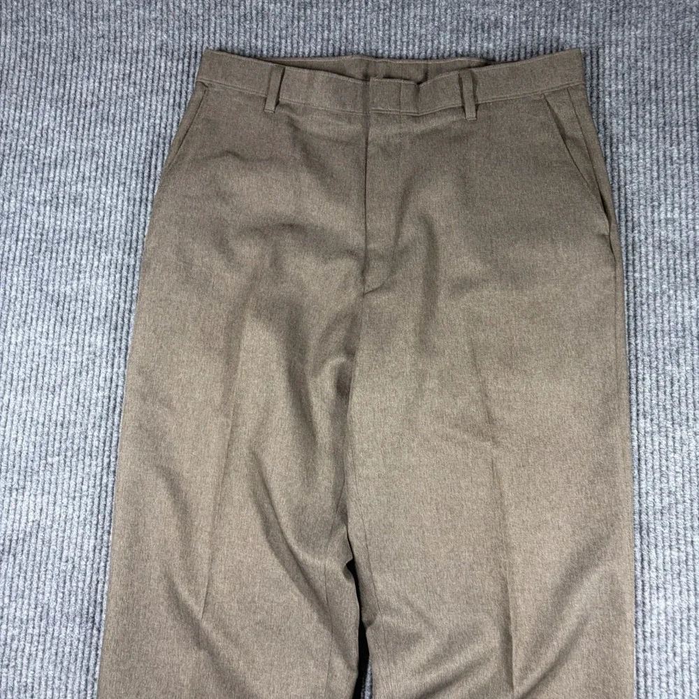 Levis Action Slacks Mens 34x30 Brown Dacron Polyester Flat Front Dress Pants